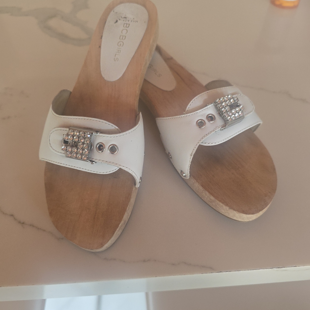 White Embellished Slide Sandals